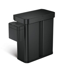 58L dual compartment rectangular sensor bin with voice and motion control + compost caddy