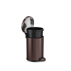 4.5L round pedal bin - dark bronze finish - inner bucket coming out of bin