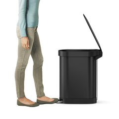 45 litre, slim pedal bin with liner rim