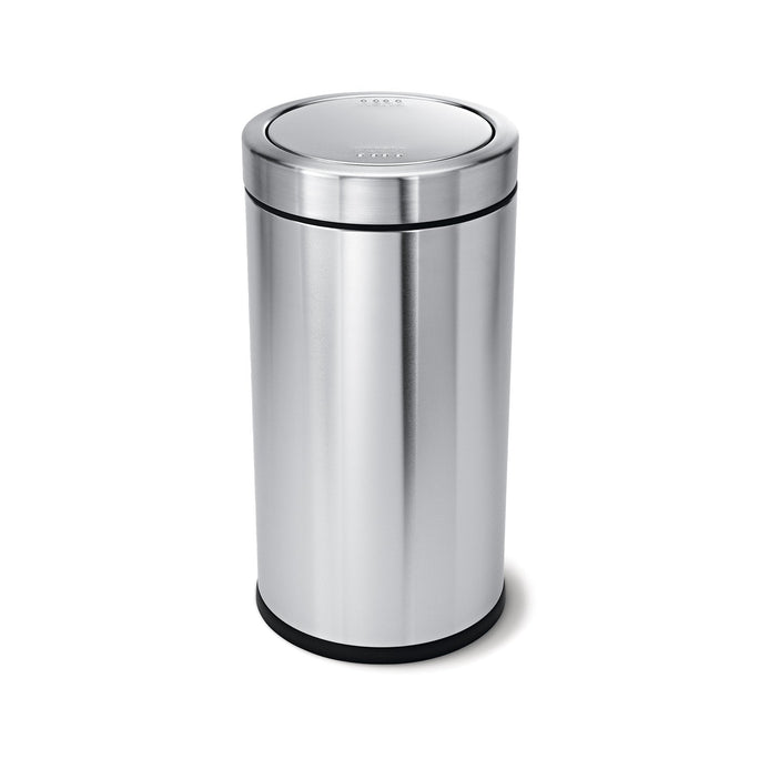 55L swing top bin - brushed stainless steel - main image